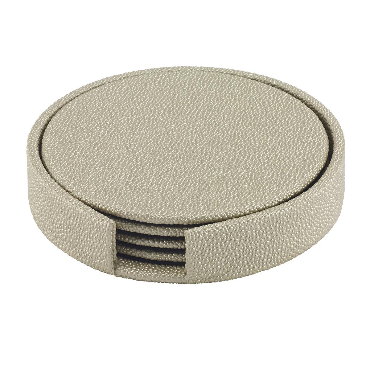 Champagne Round Boxed Coaster - Set of 4