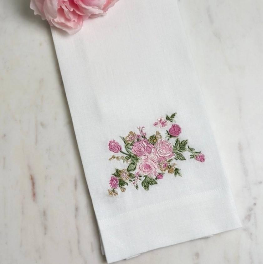 Vintage Floral, White (Pink)