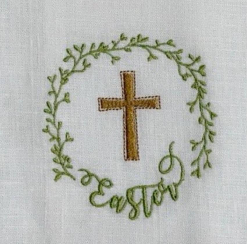 Easter Cross, White (Green/Gold)