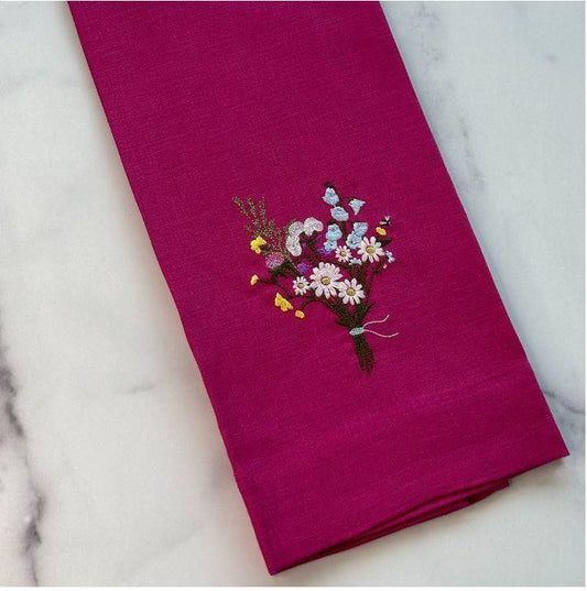 Towel, Wildflower Bouquet, Magenta (Multi)