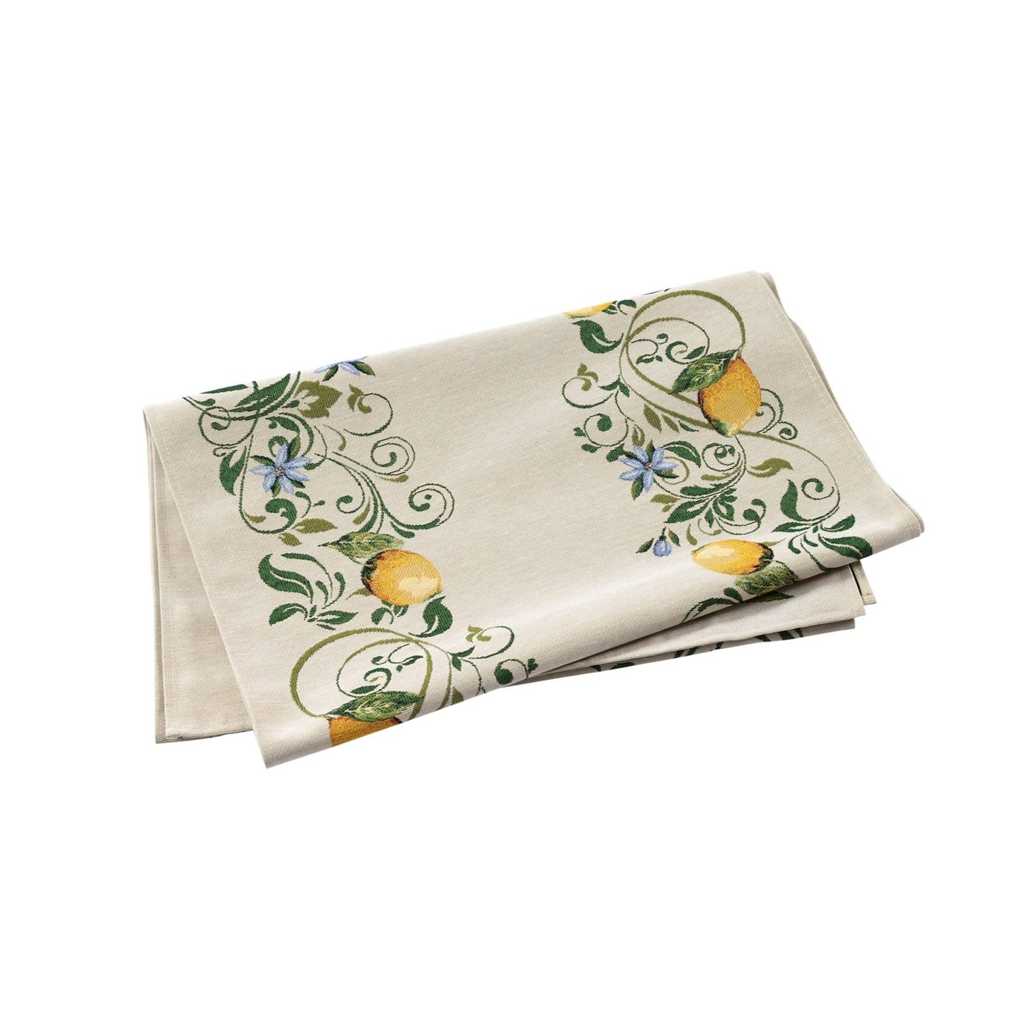 Lemons with Blue Flowers Runner