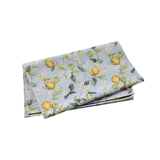 Lemons with White Flowers Runner