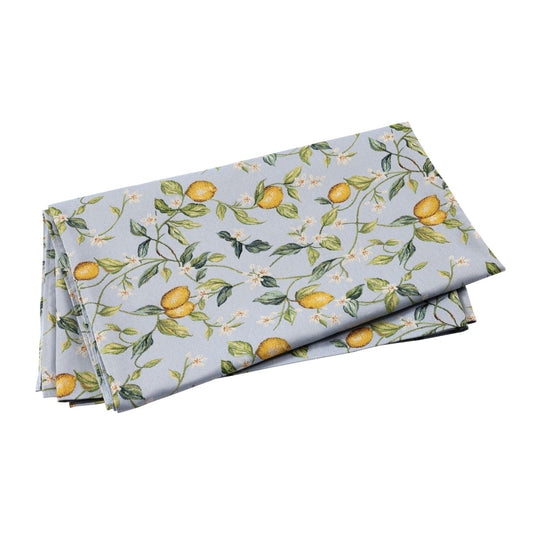 Lemons with White Flowers Tablecloth