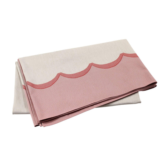 Pink Scalloped Tablecloth