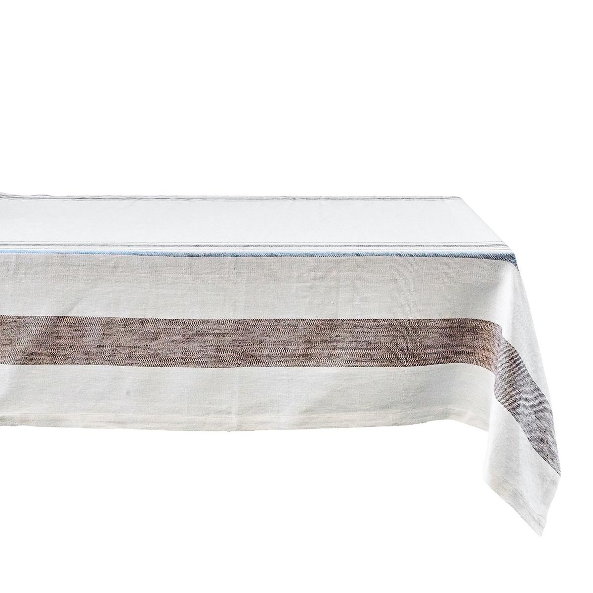 Danish Stripe 60" x 120" Tablecloth - Taupe