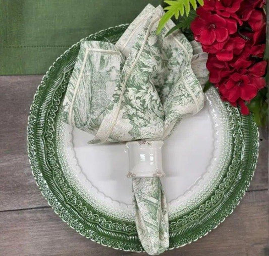 Napkin Italian Cotton, Montefalco Toile, Green