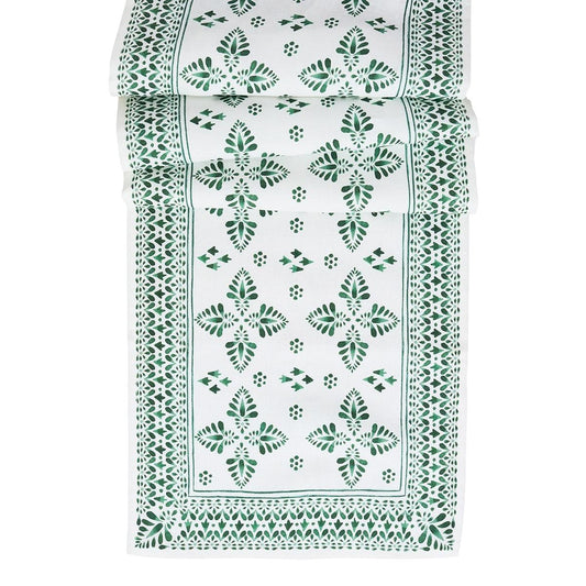 Iberian Border 18" x 90" Table Runner - Evergreen