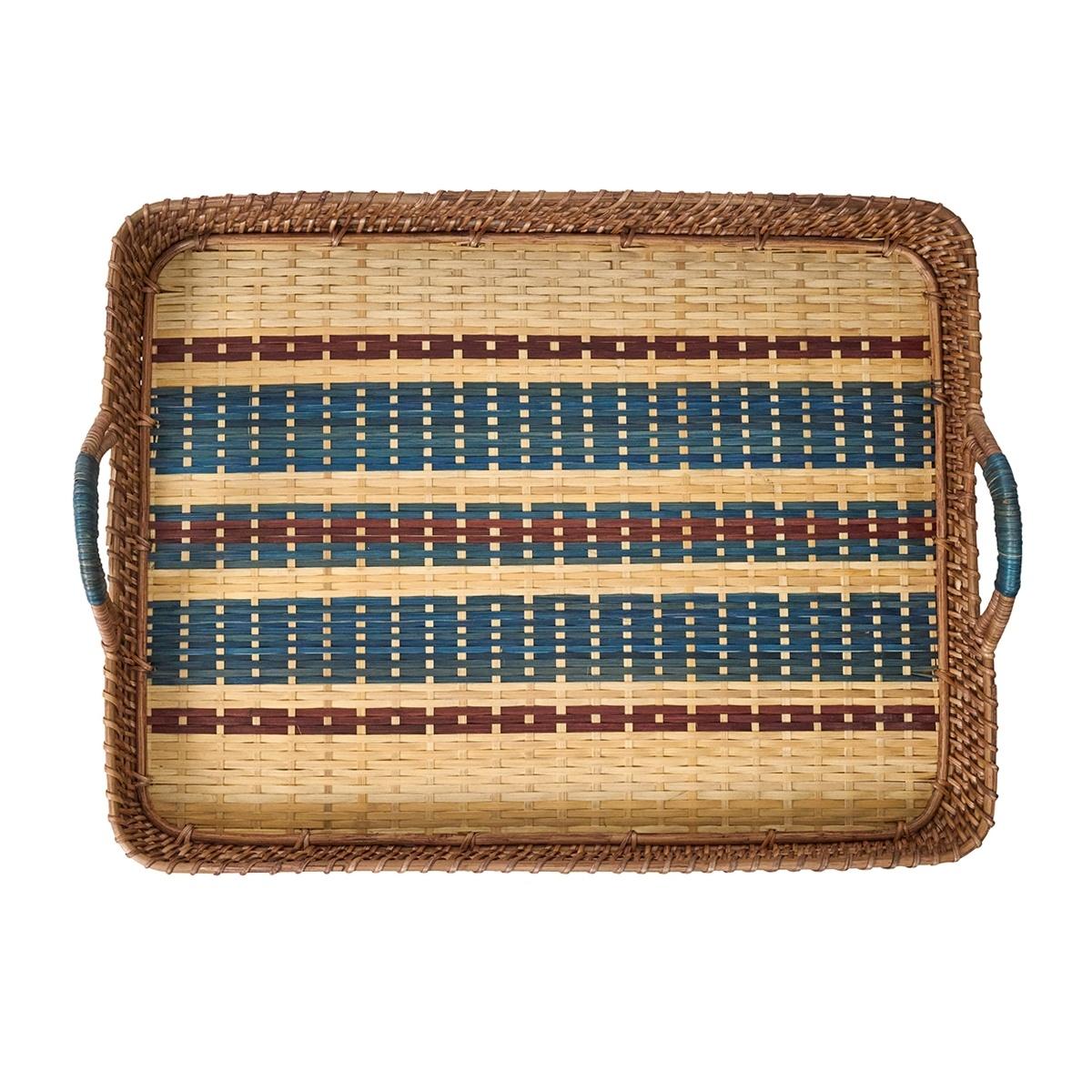 Danish Stripe 21" Tray - Navy