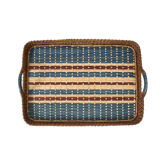 Danish Stripe 18" Tray - Navy