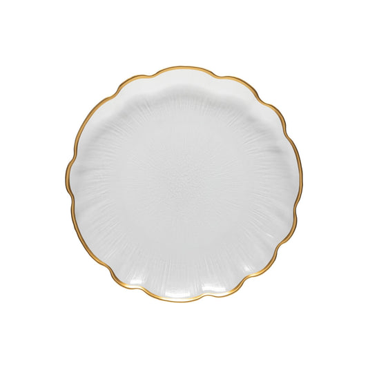 Glass rimmed dinner plate