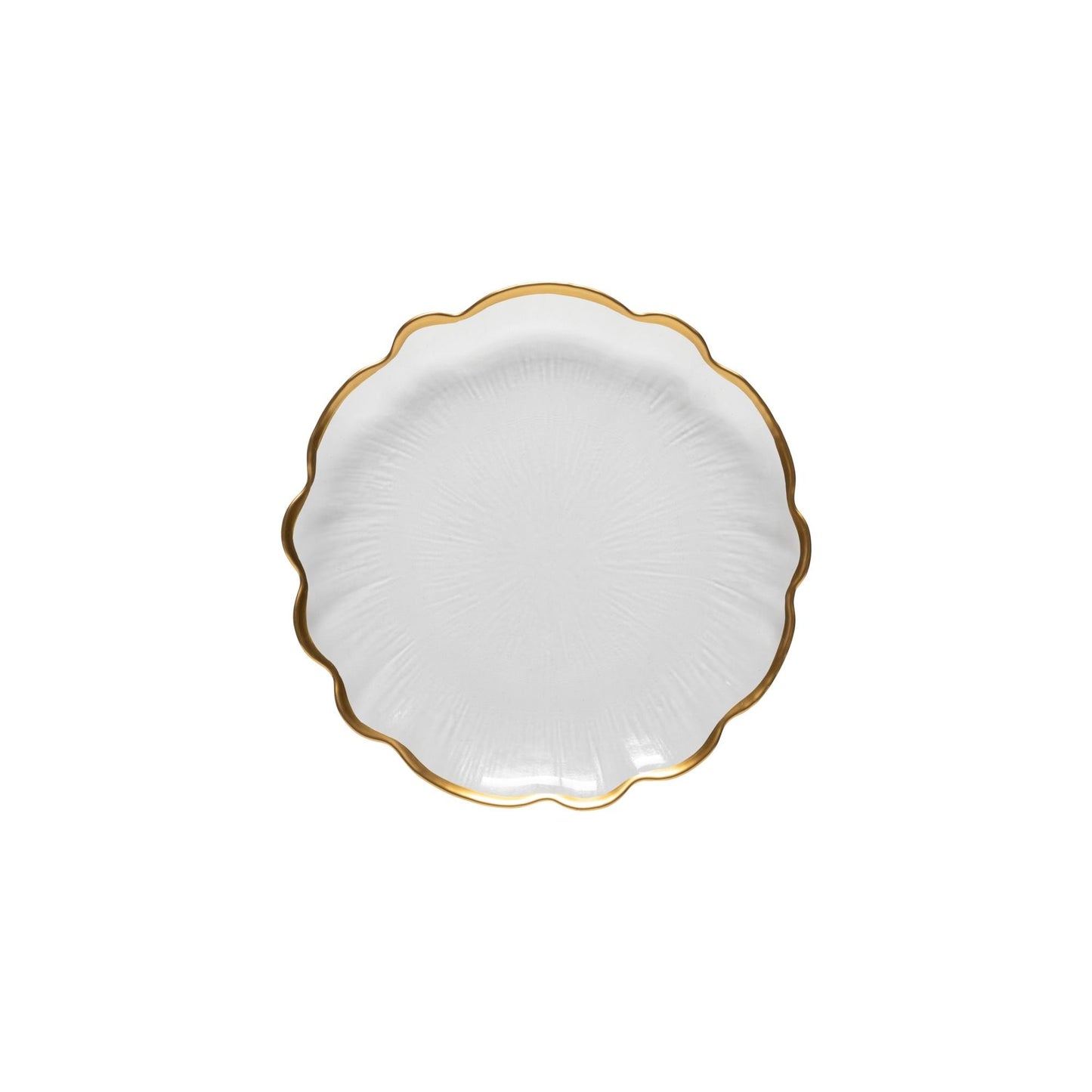 Glass rimmed salad plate