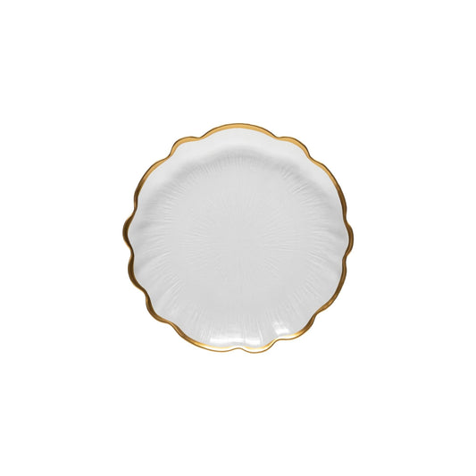 Glass rimmed salad plate