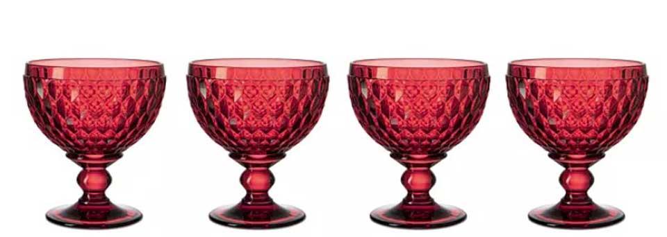 Champagne / Dessert Bowl Set of 4 Red
