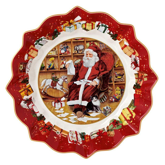 Toy's Fantasy Bowl, Large - Santa Reads Wish Lists