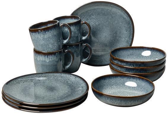 12 Piece Dinnerware Set (Salad Plate, Rice Bowl, Mug)