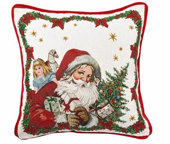 Embroidered Square Pillow : Santa