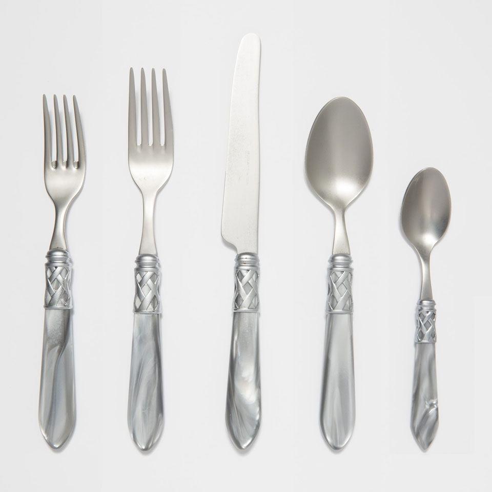Brilliant Light Gray Five-Piece Place Setting