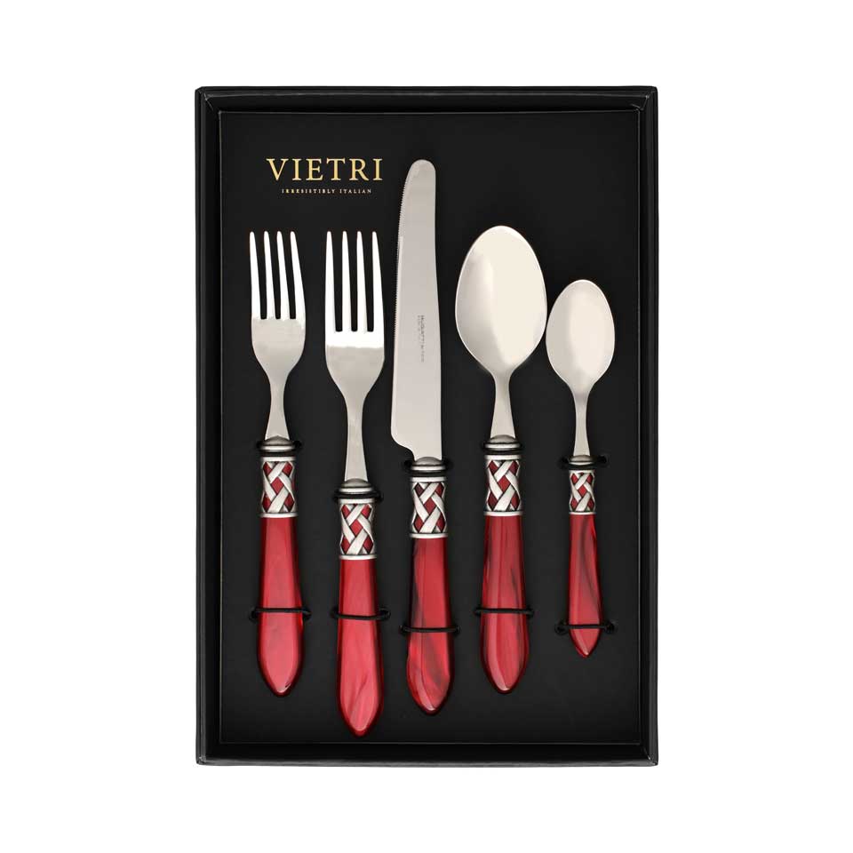 Antique Red Five-Piece Place Setting Ã¢ÂÂ Set of 4