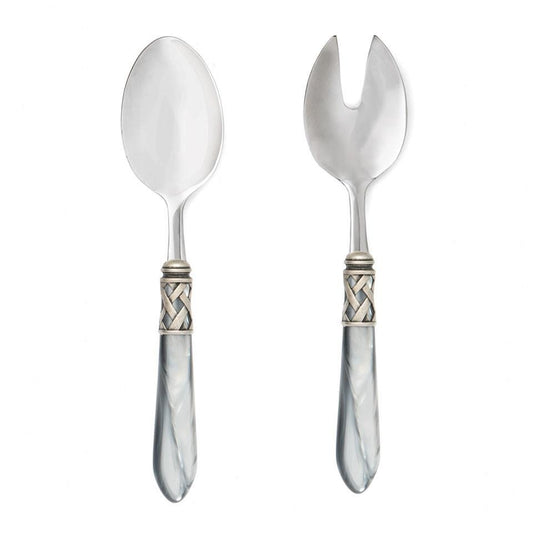 Antique Light Gray Salad Server Set