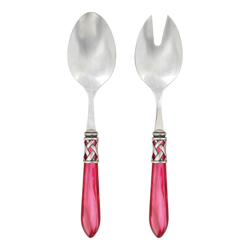 Antique Raspberry Salad Server Set