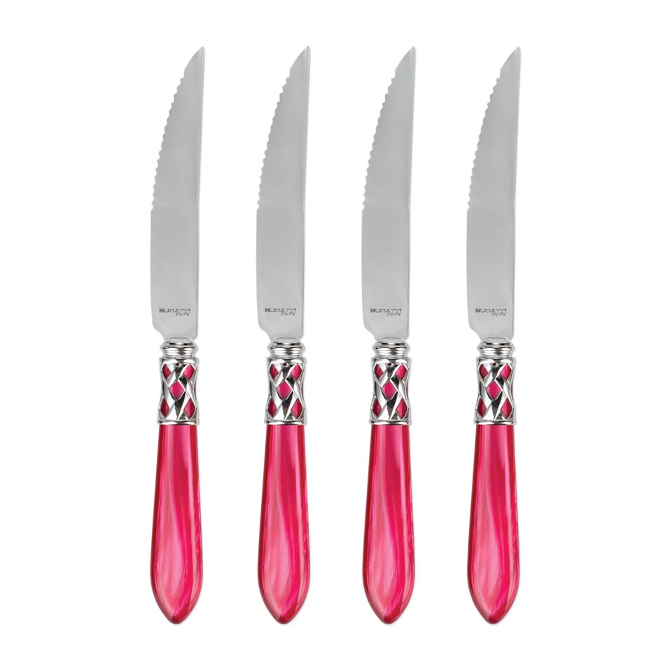 Brilliant Raspberry Steak Knives - Set of 4