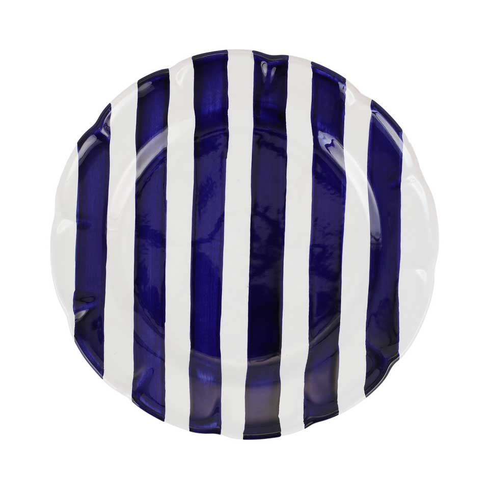 Cobalt Stripe Dinner Plate