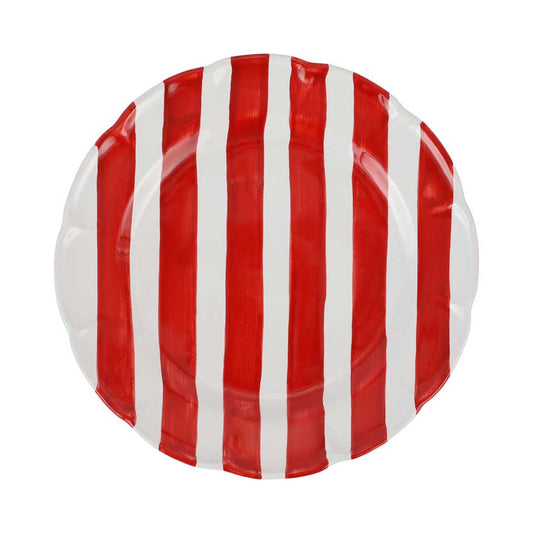 Red Stripe Dinner Plate