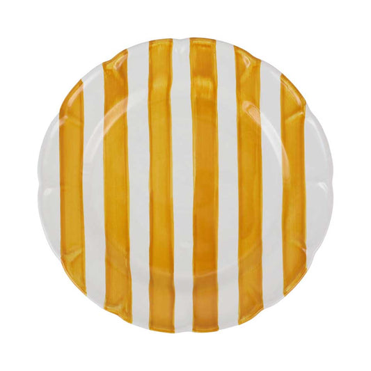 Yellow Stripe Dinner Plate