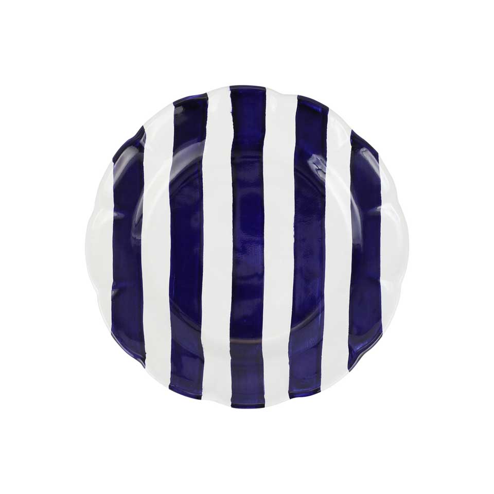 Cobalt Stripe Salad Plate