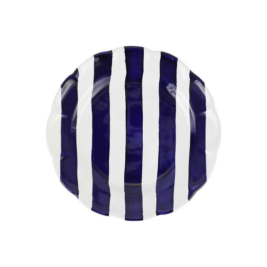 Cobalt Stripe Salad Plate