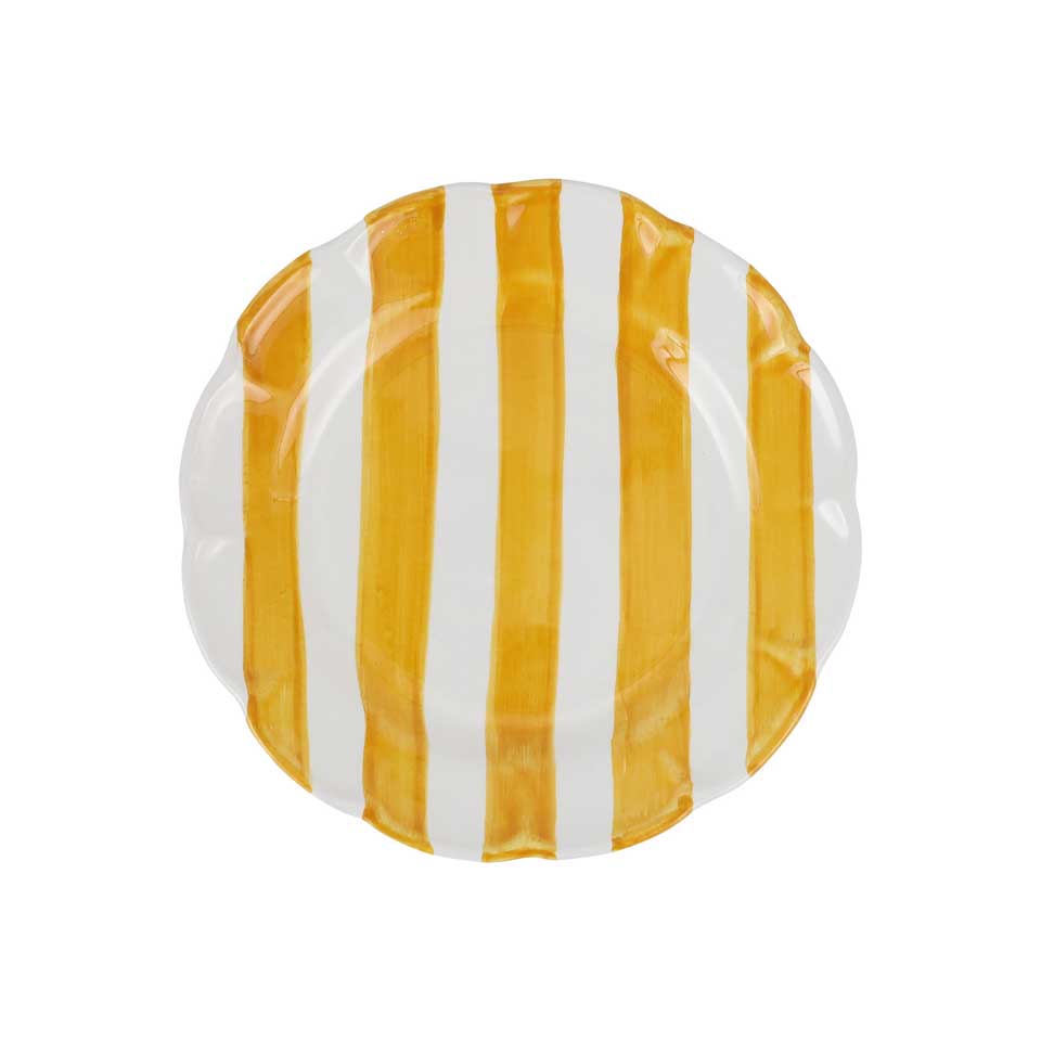Yellow Stripe Salad Plate