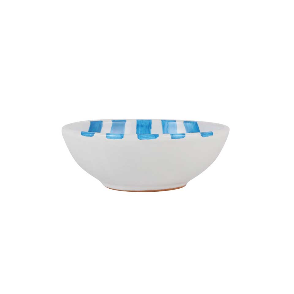 Aqua Stripe Cereal Bowl