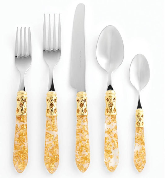 Brilliant Gold Fleck Five-Piece Place Setting