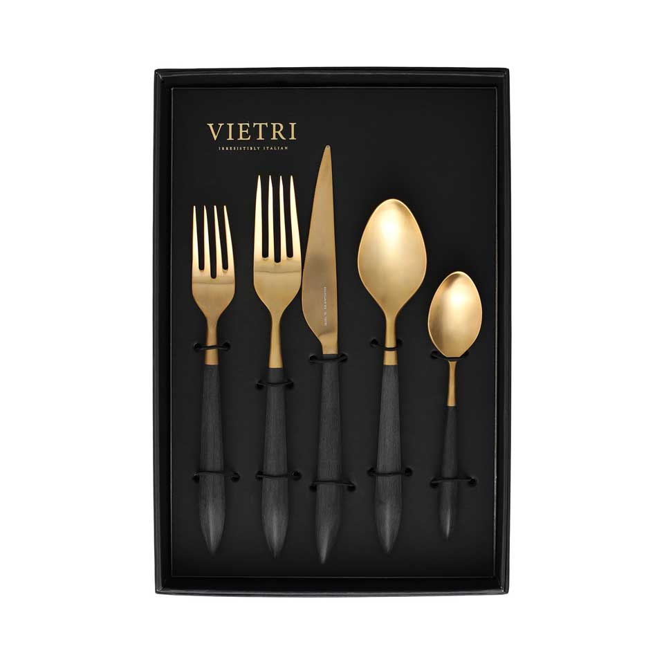 Oro & Black Five-Piece Place Setting Ã¢ÂÂ Set of 4