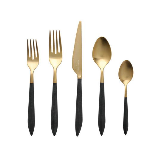 Oro & Black Five-Piece Place Setting