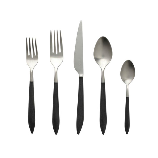 Argento & Black Five-Piece Place Setting