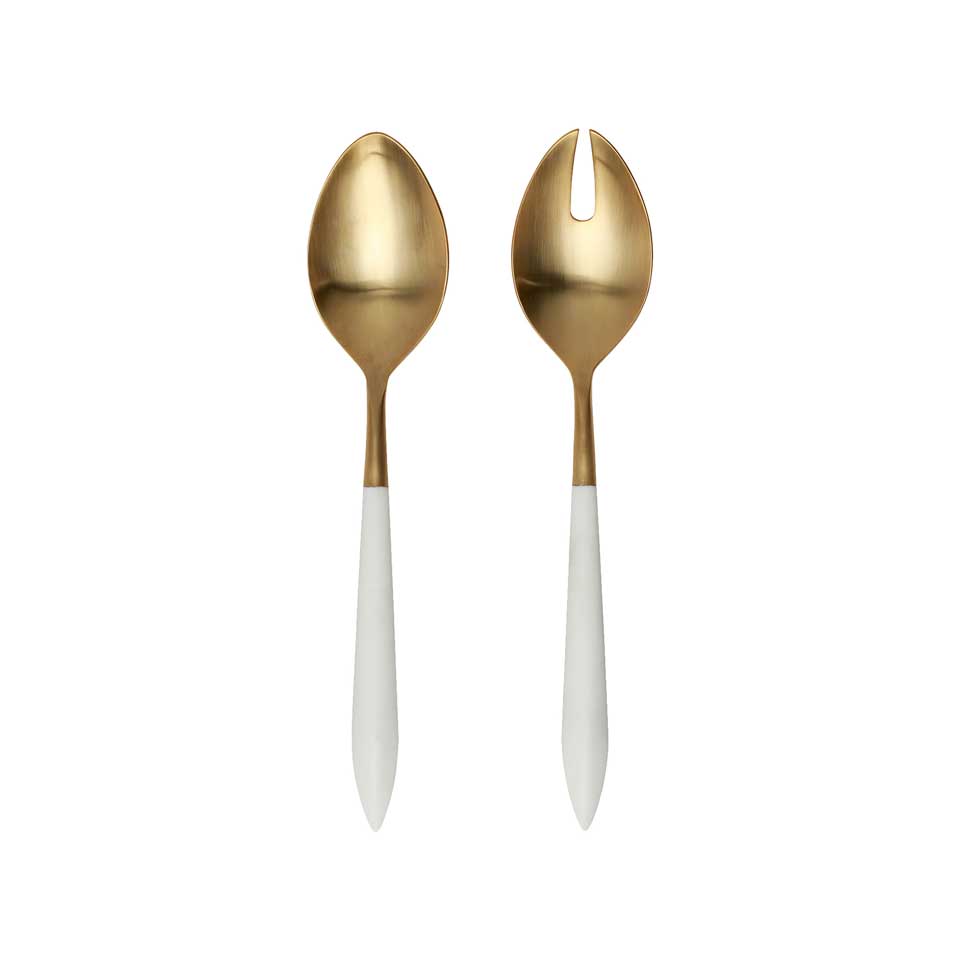 Oro & White Salad Serving Set