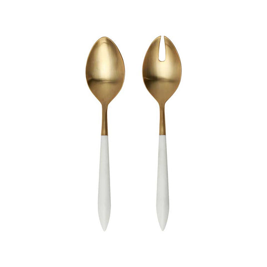 Oro & White Salad Serving Set