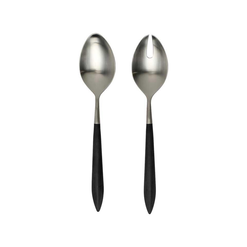 Argento & Black Salad Serving Set