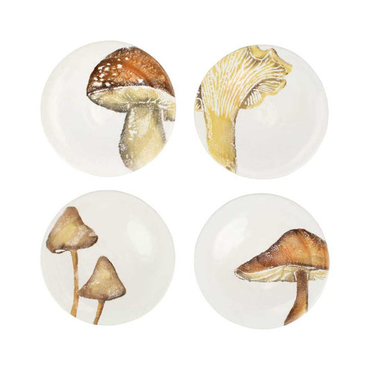 Assorted Mushroom Canape Plates - Set of 4