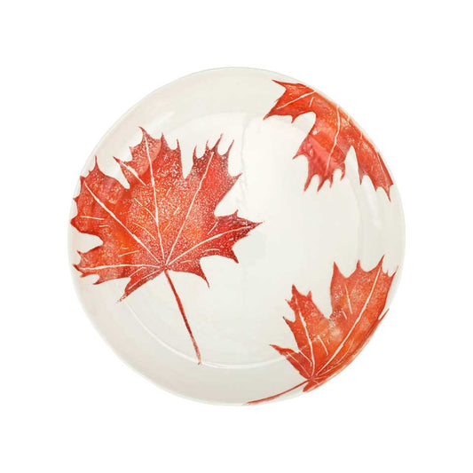 Maple Leaves Round Shallow Bowl