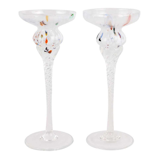 White Tall Candlesticks - Set of 2