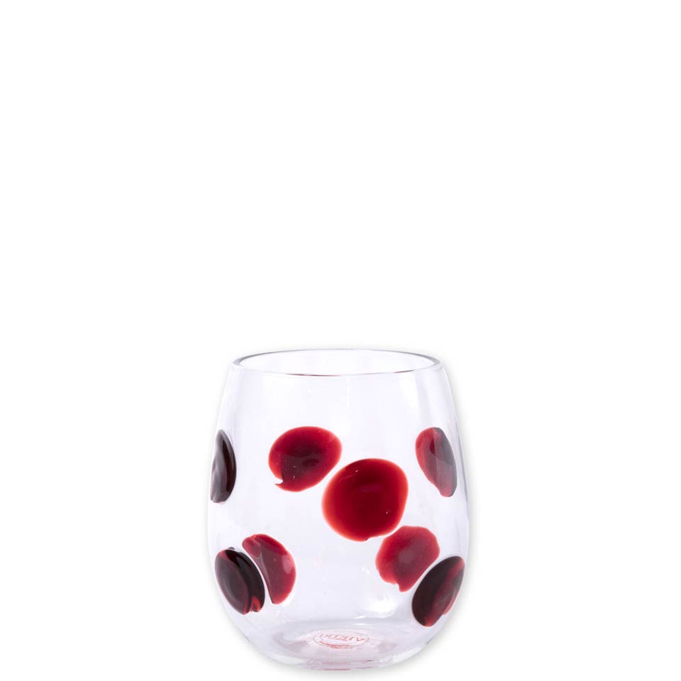 Red Stemless Wine Glass
