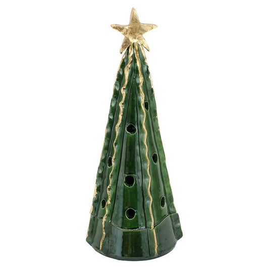 Green Large Tree with Ribbon & Gold Star
