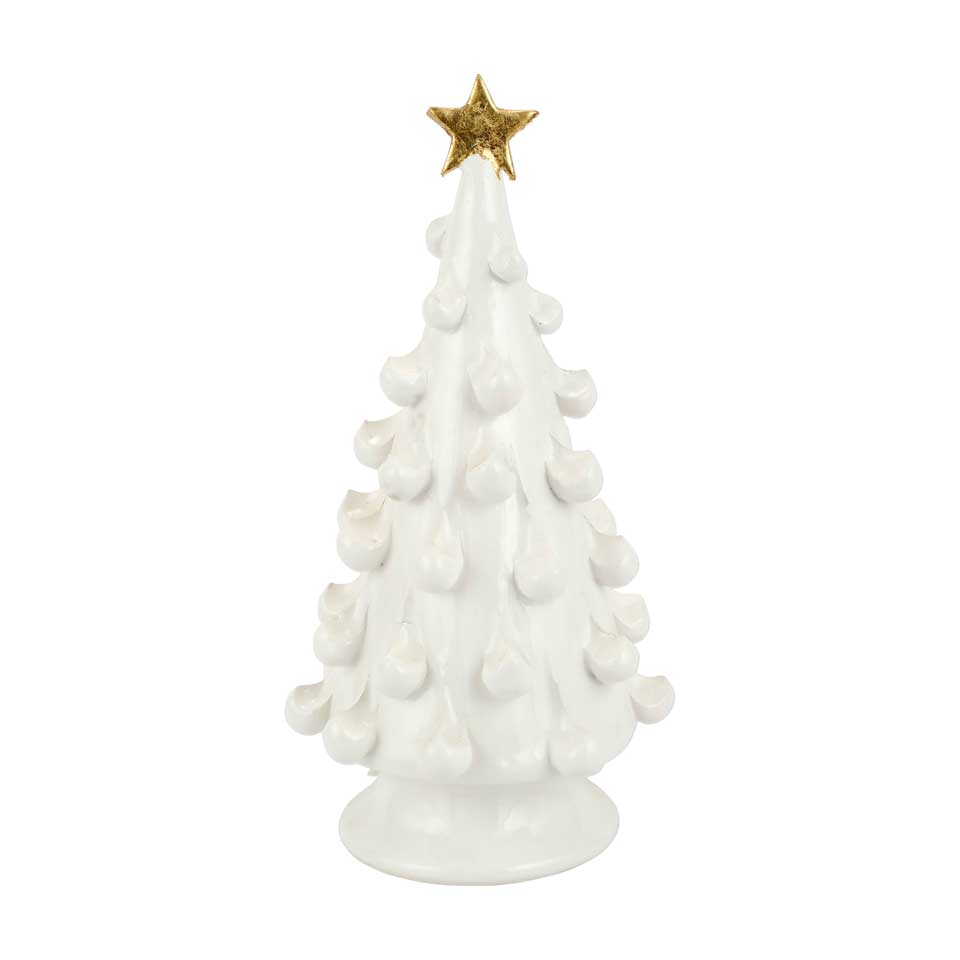 White Medium Tree with Gold Star