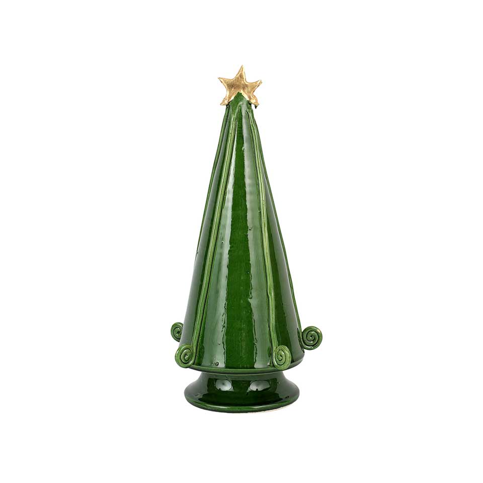 Green Medium Tree with Swirl