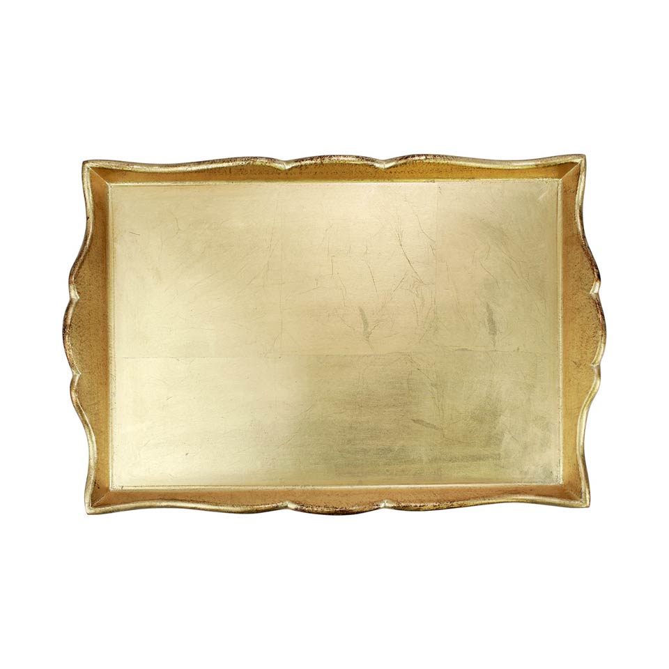 Gold Handled Medium Rectangular Tray