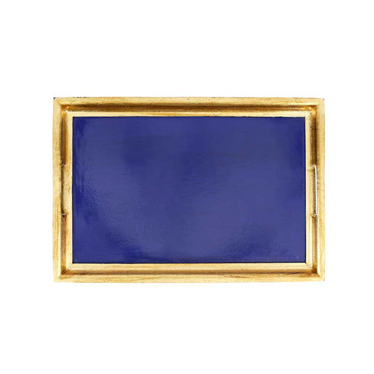 Cobalt & Gold Medium Rectangular Tray