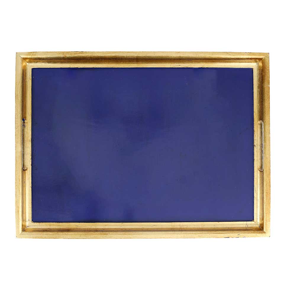 Cobalt & Gold Large Rectangular Tray