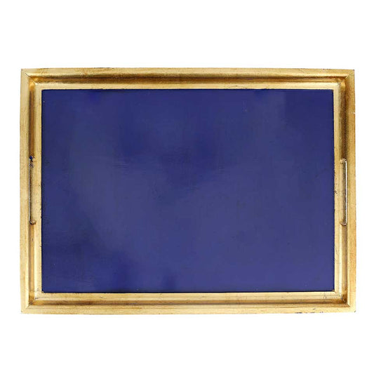 Cobalt & Gold Large Rectangular Tray